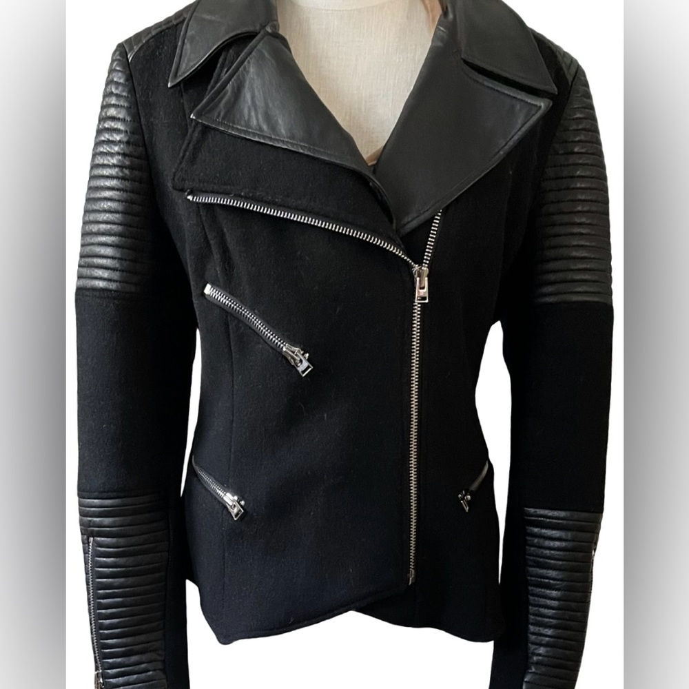 Anne Fontaine Moto * Lambskin/Wool *Chic & Street * Functional Zip Vents - Fr 46